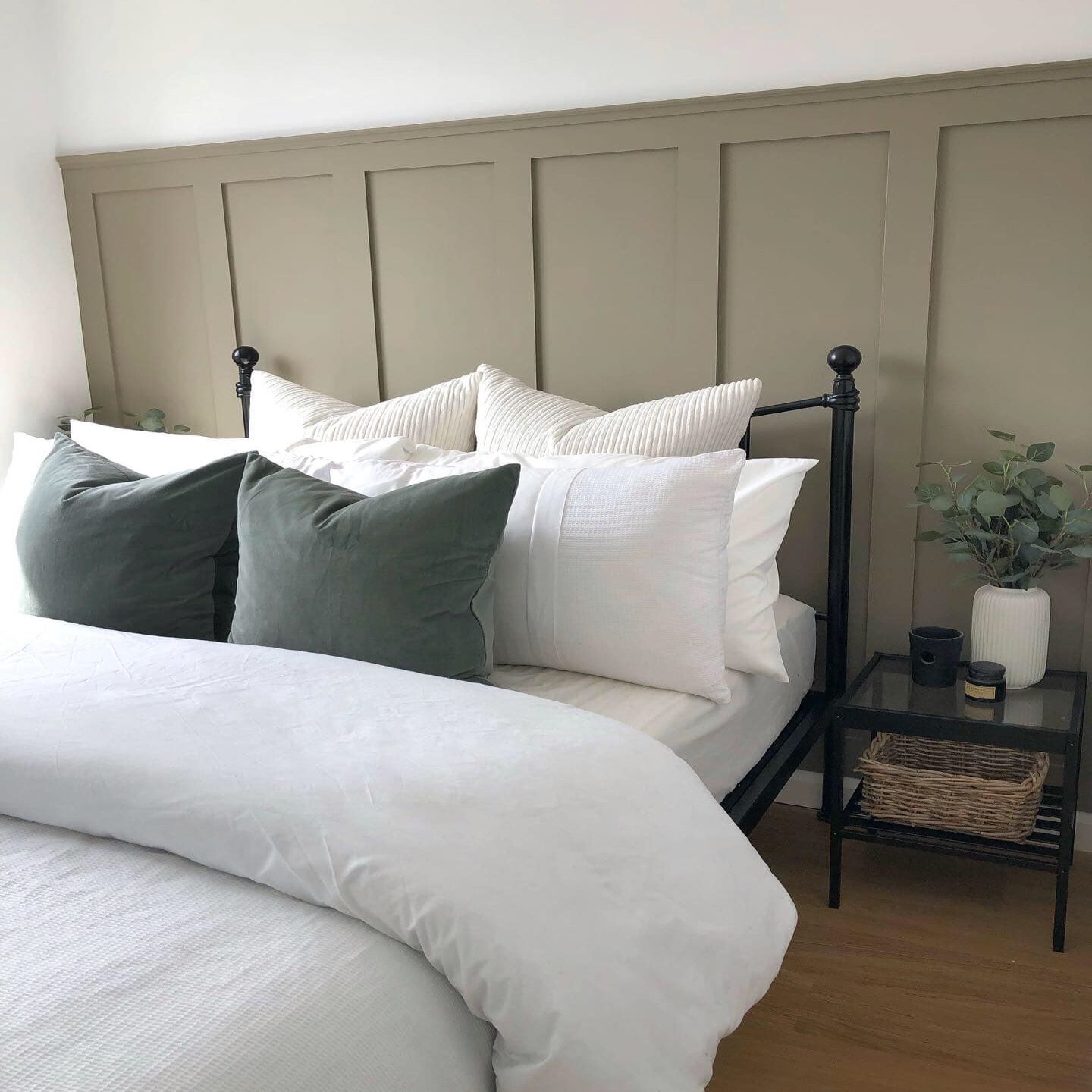 Wall Panelling Headboard Kit (Primed with Free Top Shelf) Panelling