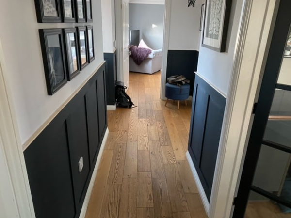 Decorative panelling kits in black half wall style
