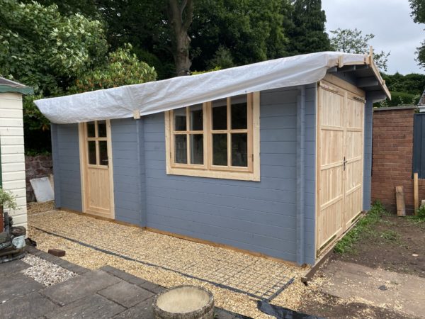 Painted matchboard cladding