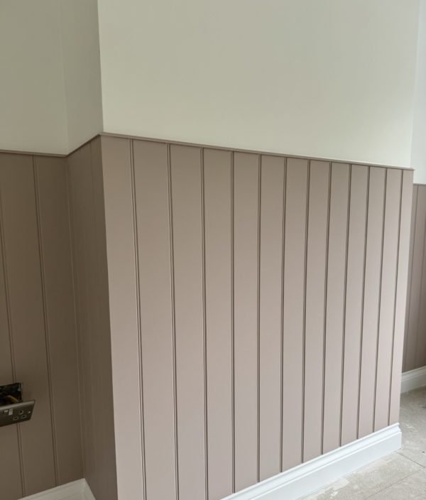 Fast panel sheets on wall close up pink colour