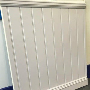 Close up of MDF wall panelling sheet