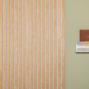 Classic oak slat wall panels (17mm thick) Grey back