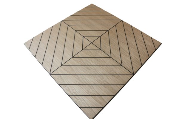 Oak on black diamond wall panelling (1200x1200mm Coverage)