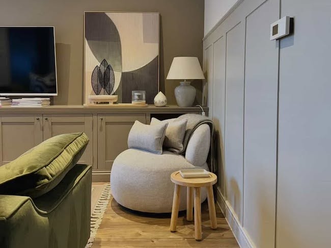 Living room wall panelling idea
