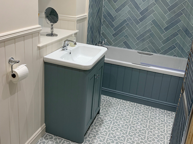 Bathroom with wall panelling