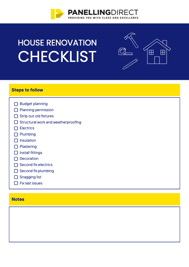 House renovation checklist