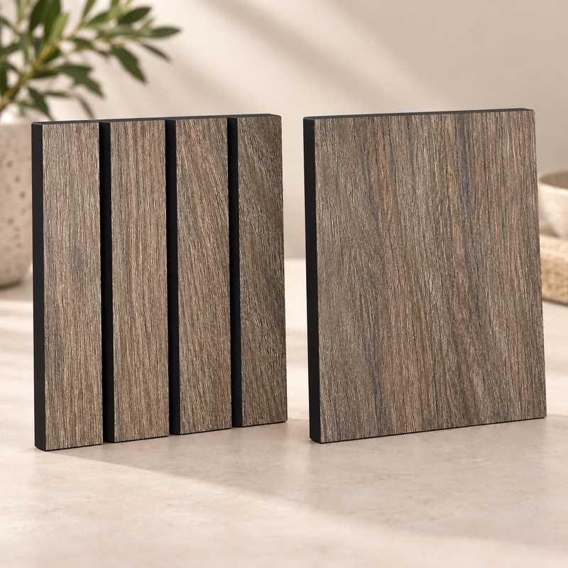 Black-Core Slat Wall Panelling (Melamine Wood Grain)